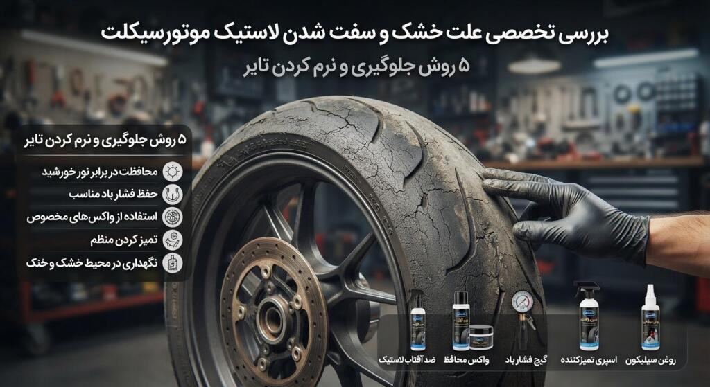 علت خشک شدن لاستیک موتور سیکلت